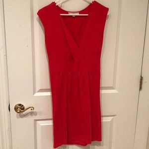 Loft V neck coral red dress